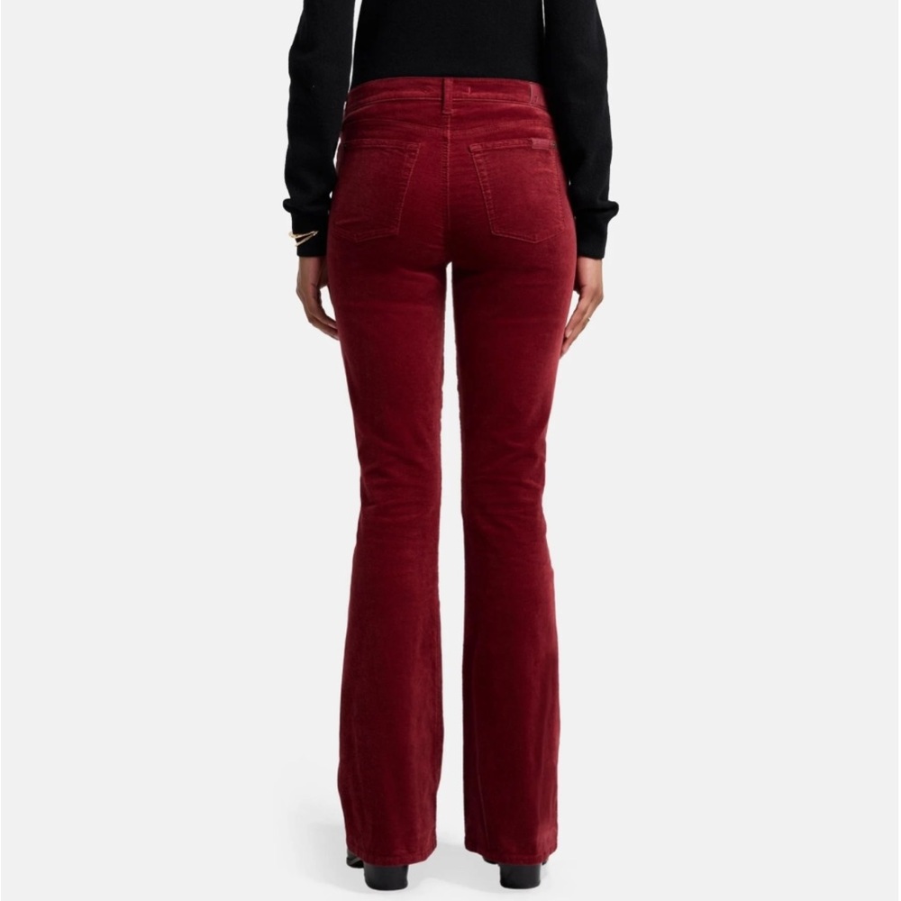 7 For All Mankind Women's Burgundy Velvet Flare Jeans